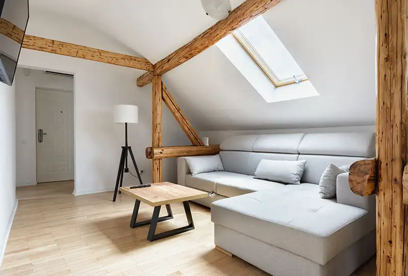 attic loft conversion with beams exposed in Buckingham attic loft conversion with beams exposed in Buckingham